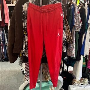 Cotton blend fleece sweatpants, Jordan Jumpman, red joggers size Small